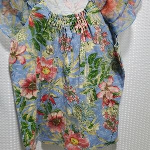 CARIBBEAN JOE floral cotton blouse